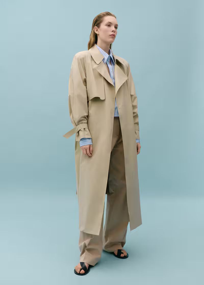 100% cotton long trench coat -  Women | Mango USA | MANGO (US)