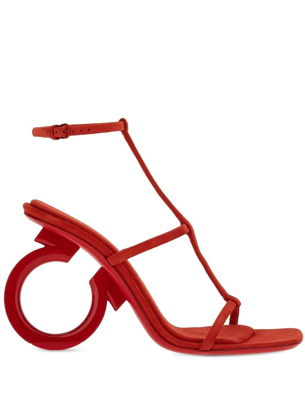 Ferragamo Elina 105mm suede sandals - Red | Farfetch Global