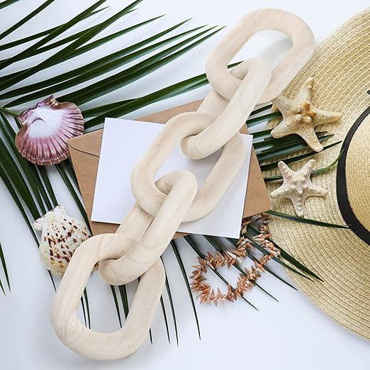 yarlung Wood Chain 5 Link Decor Rustic Knot Decor, Handmade Wooden Crafts Ornaments Small Shelf D... | Amazon (US)