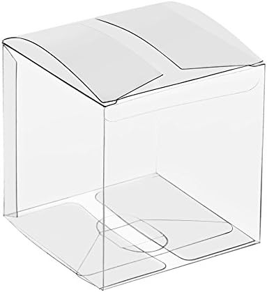 Lucky Monet 25/50/100 Packs Clear Gift Boxes, Clear PET Plastic Boxes Transparent Packing Box Favor  | Amazon (US)