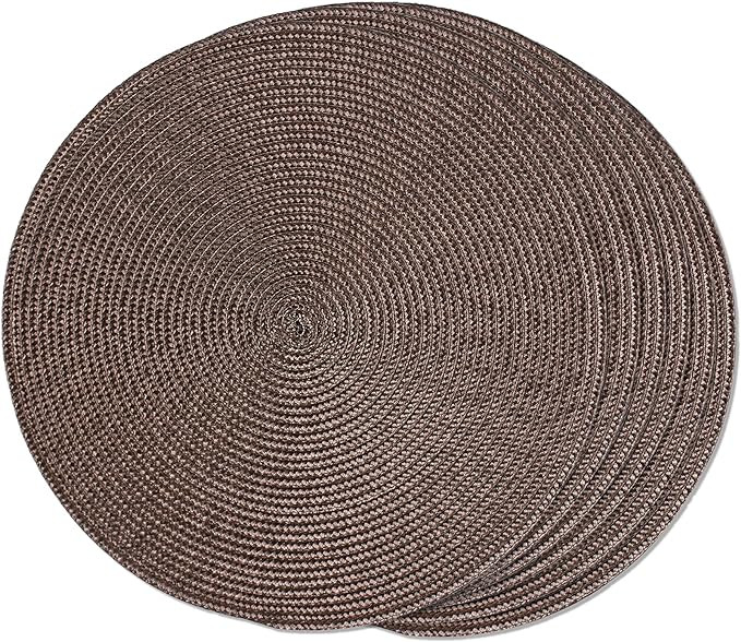 FunWheat Round Braided Placemats Set of 6 Table Mats for Dining Tables Woven Washable Non-Slip Pl... | Amazon (US)