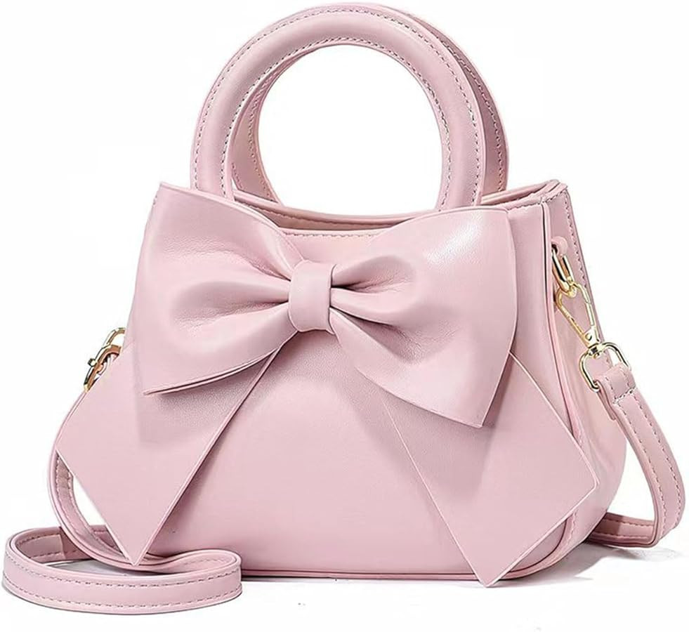 Designer Small Handbags for Women with Top Carry Handle and Cute Bow Knot,Leather Purses and Over... | Amazon (US)