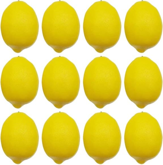 BigOtters Artificial Lemons, 3.7" x 2.5" Big Size Vivid Faux Lemon Plastic Fake Yellow Lemons for... | Amazon (US)