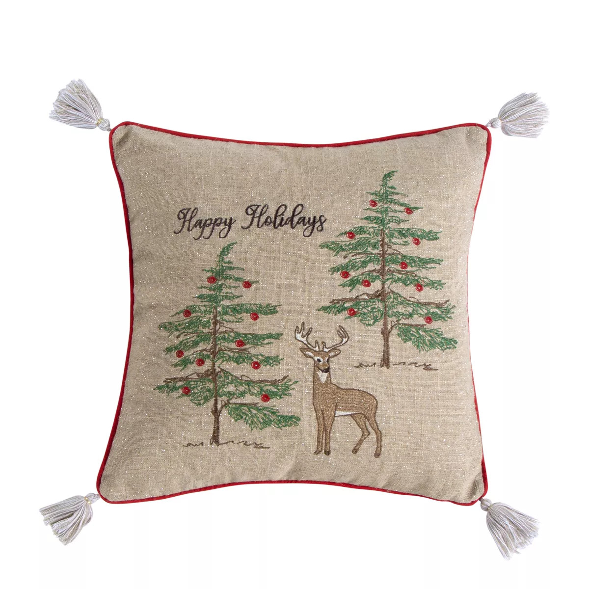 Villa Lugano Sleigh Bells Happy Holidays Pillow - Levtex Home | Target