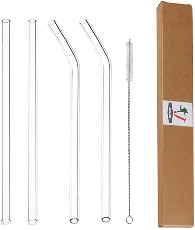 Glass Straws Clear 9 inches x 10 mm Drinking Straws Reusable Straws Healthy Reusable Eco Friendly... | Amazon (US)