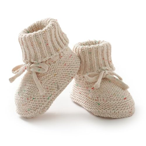 LAWKUL Baby Booties Newborn Babe First Walkers Non-Slip Stay On Boots Crib Shoes Sock Warm Knit B... | Amazon (US)