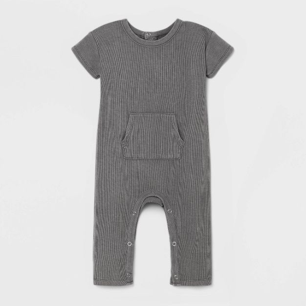 Grayson Mini Baby Boys' Pocket Jumpsuit - Gray | Target