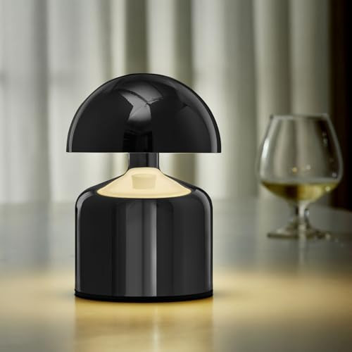 SAIWEYA Modern Cordless Mushroom Small Table Lamp Touch LED Lamps, 3-Way Dimmable Bedside Nightstand Lamp Mini Rechargeable Night Light for Bedroom, Living Room | Amazon (US)