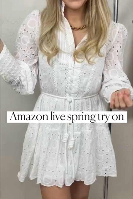 White dress 
Dress

Resort wear
Vacation outfit
Date night outfit
Spring outfit
#Itkseasonal
#Itkover40
#Itku
Amazon find
Amazon fashion 

#LTKparties #LTKfindsunder100