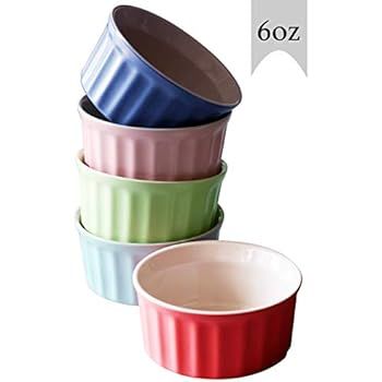 Cestash 6 Ounce Porcelain Souffle Cups - Oven Safe Ramekins for Baking - Porcelain Baking Dish fo... | Amazon (US)