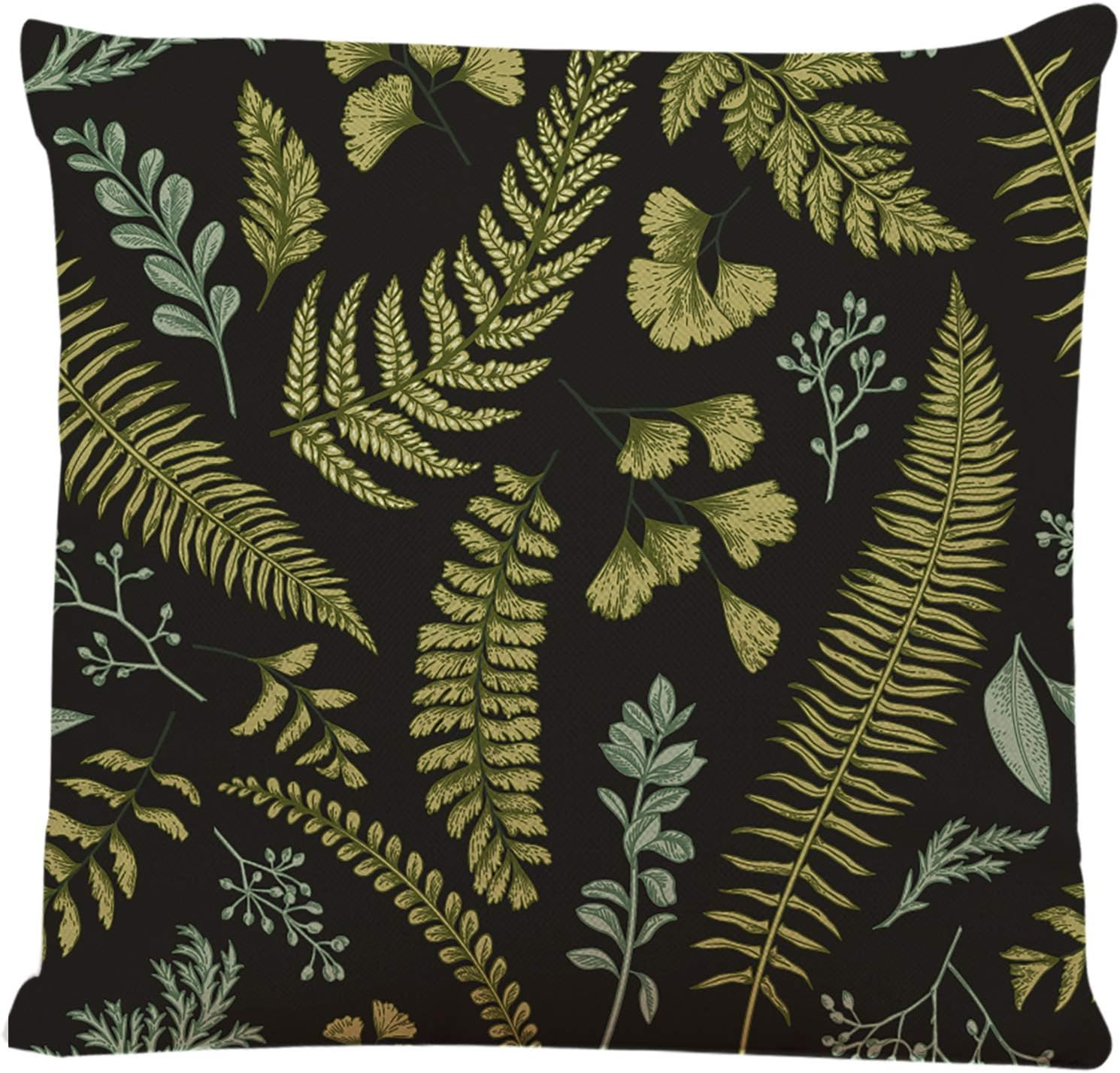 Throw Pillow Cover Green Floral in Vintage Style Leaves and Herbs Botanical Boxwood Seeded Eucaly... | Amazon (US)