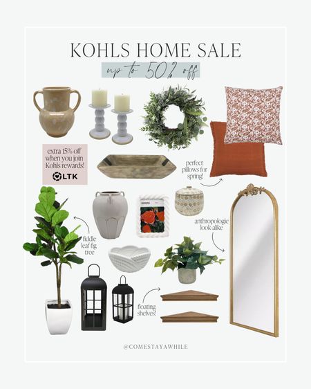 Don't miss out! 🤩 Up to 50% off Faux trees, Vases, Mirrors, Rugs, and much more at @Kohl's Home Sale. Refresh your space before April 7th! Save an additional 15% off when you join Kohls rewards! Shop now! 👏🏻

#LTKstyletip #LTKhome #LTKsalealert