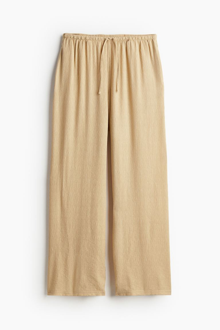 Crêpe Pull-on Pants - Beige - Ladies | H&M US | H&M (US + CA)