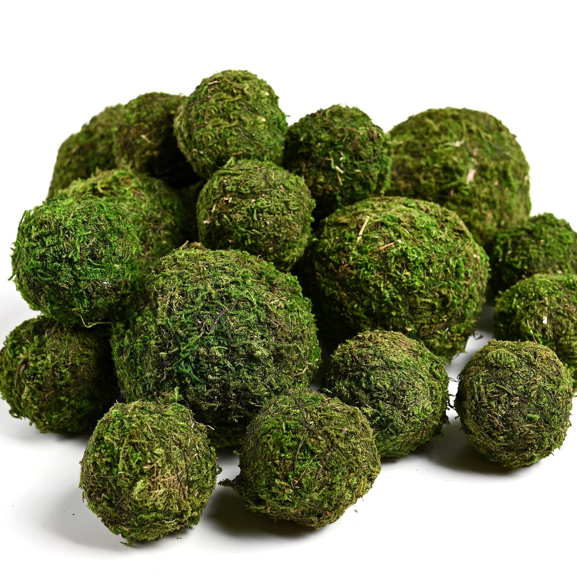 Usmola 18pcs Fake Moss Balls, 6pcs 3.2" Faux Green Balls + 12pcs 2" Artificial Moss Decorative Ba... | Amazon (CA)