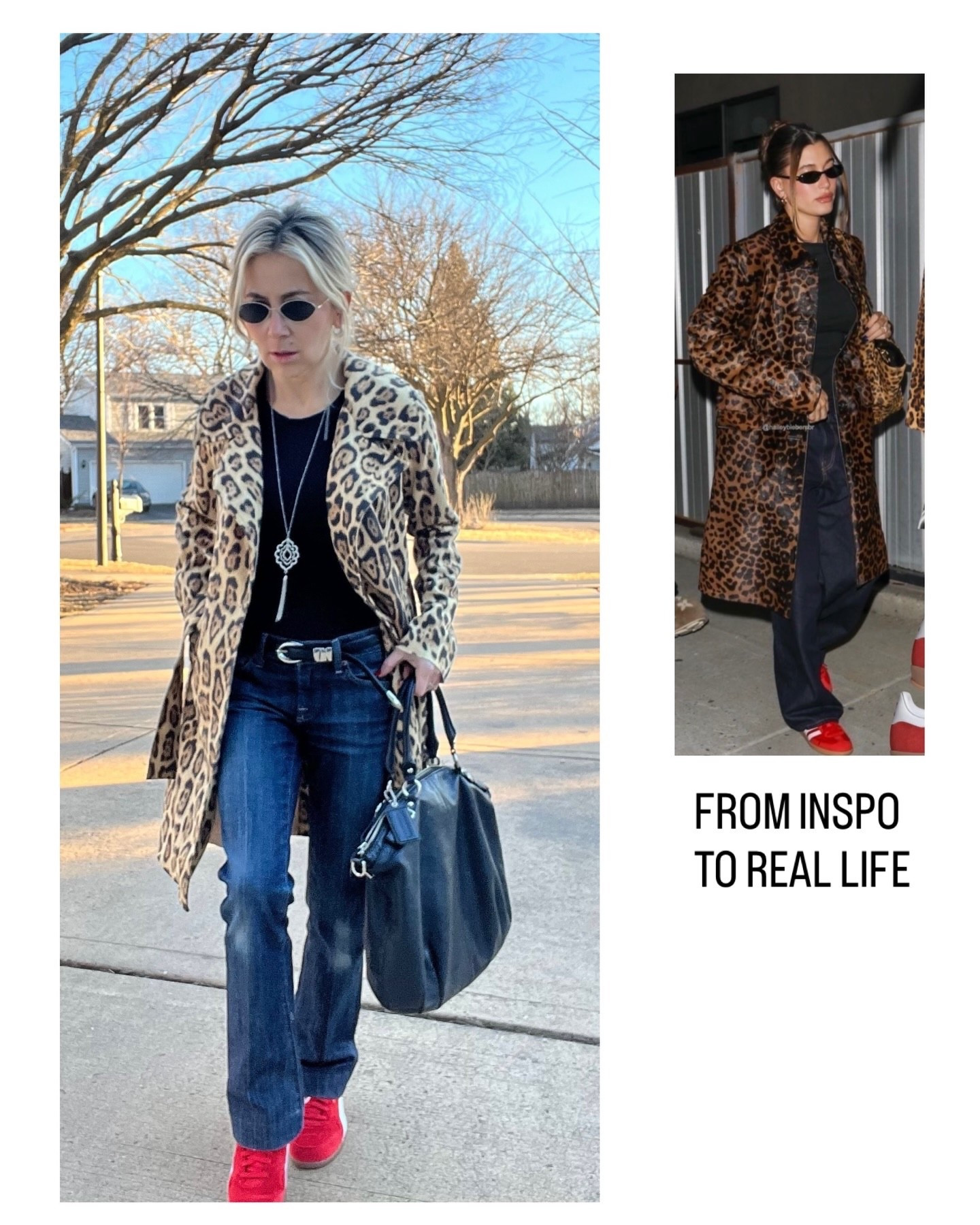 Inspired by a style I love 🤍

Leopard trench
Black tee
Straight denim
Red sneakers
Silver tassel necklace
Small sunglasses

Same & similar pieces linked in my bio.
Follow for more everyday style inspiration ✨