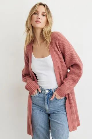 Cable Knit Wrap Cardigan | Dynamite Clothing