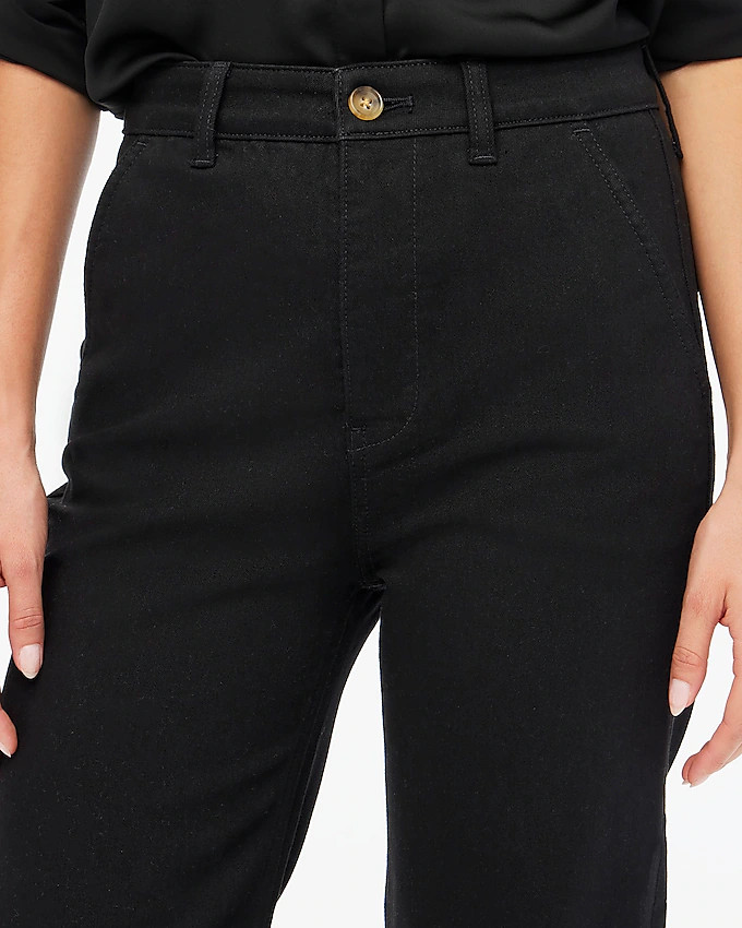 Black wide-leg denim trouser | J.Crew Factory
