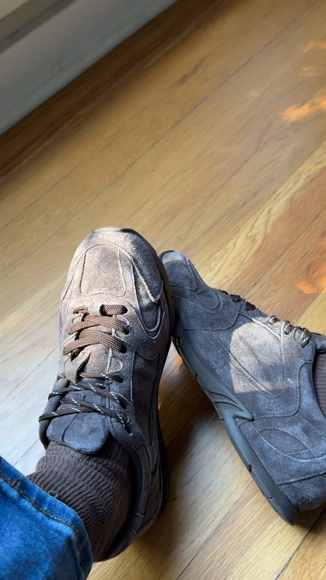 Soft yummy chocolate suede sneakers! Use code DAWN15 for 15% off!