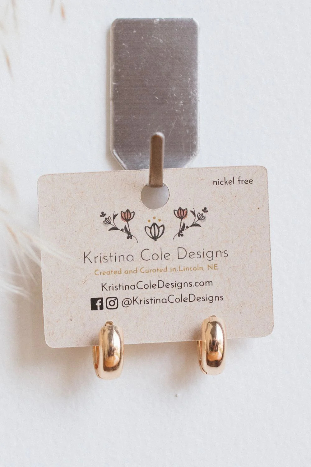 Gold Chunky Huggie Hoops | Kristina Cole Designs