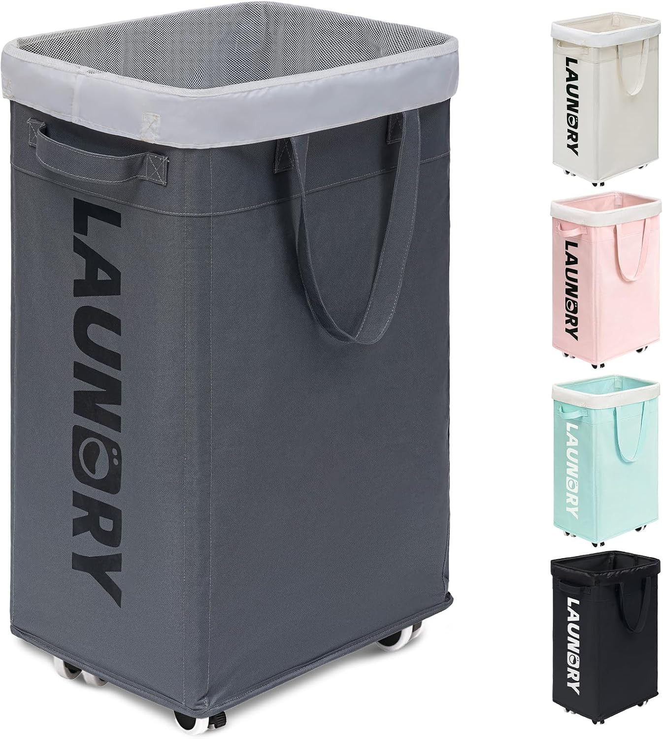Goodpick 75L Laundry Basket with Wheels & Removable Wash Bag for Dorm | Amazon (US)