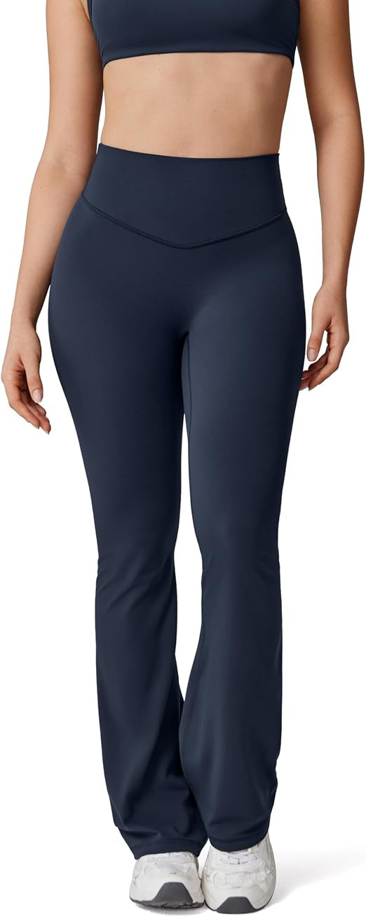 Hugcurve No Front Seam High Waisted Flare Leggings for Women Bootcut Yoga Pants Buttery Soft - 29... | Amazon (US)