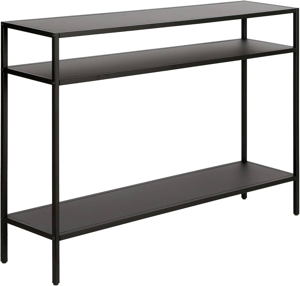 Henn&Hart 42" Wide Rectangular Console Table with Metal Shelves in Blackened Bronze, for Home, Li... | Amazon (CA)