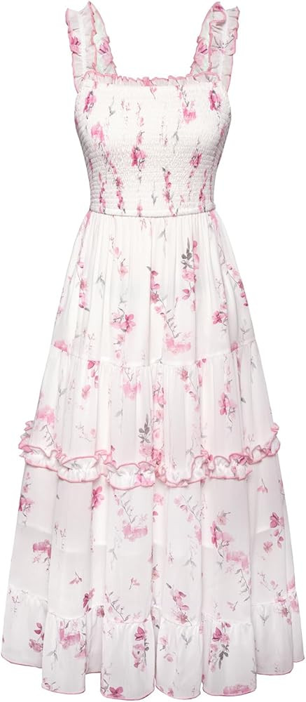 Scarlet Darkness Cottagecore Dresses for Women 2025 Smocked Floral Dress Flowy Sundress | Amazon (US)