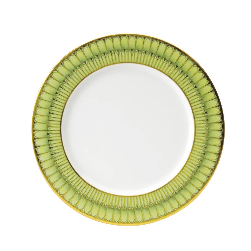 Arcades Green & Gold Dinner Plate | Blue Print