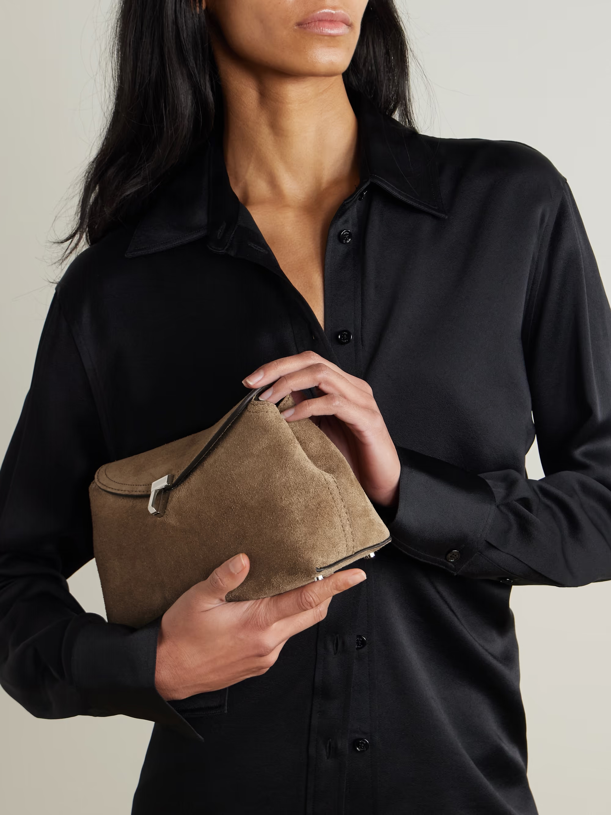 T-Lock suede clutch | NET-A-PORTER (US)