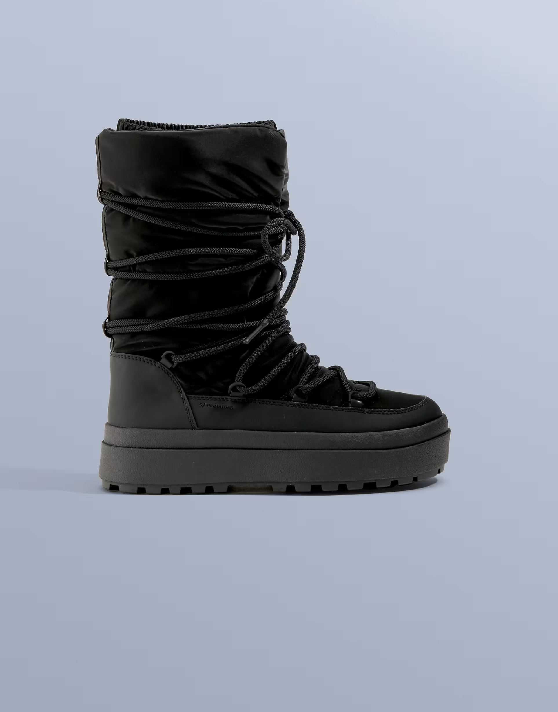 OYSHO Laced nylon après-ski boot in black | ASOS (Global)