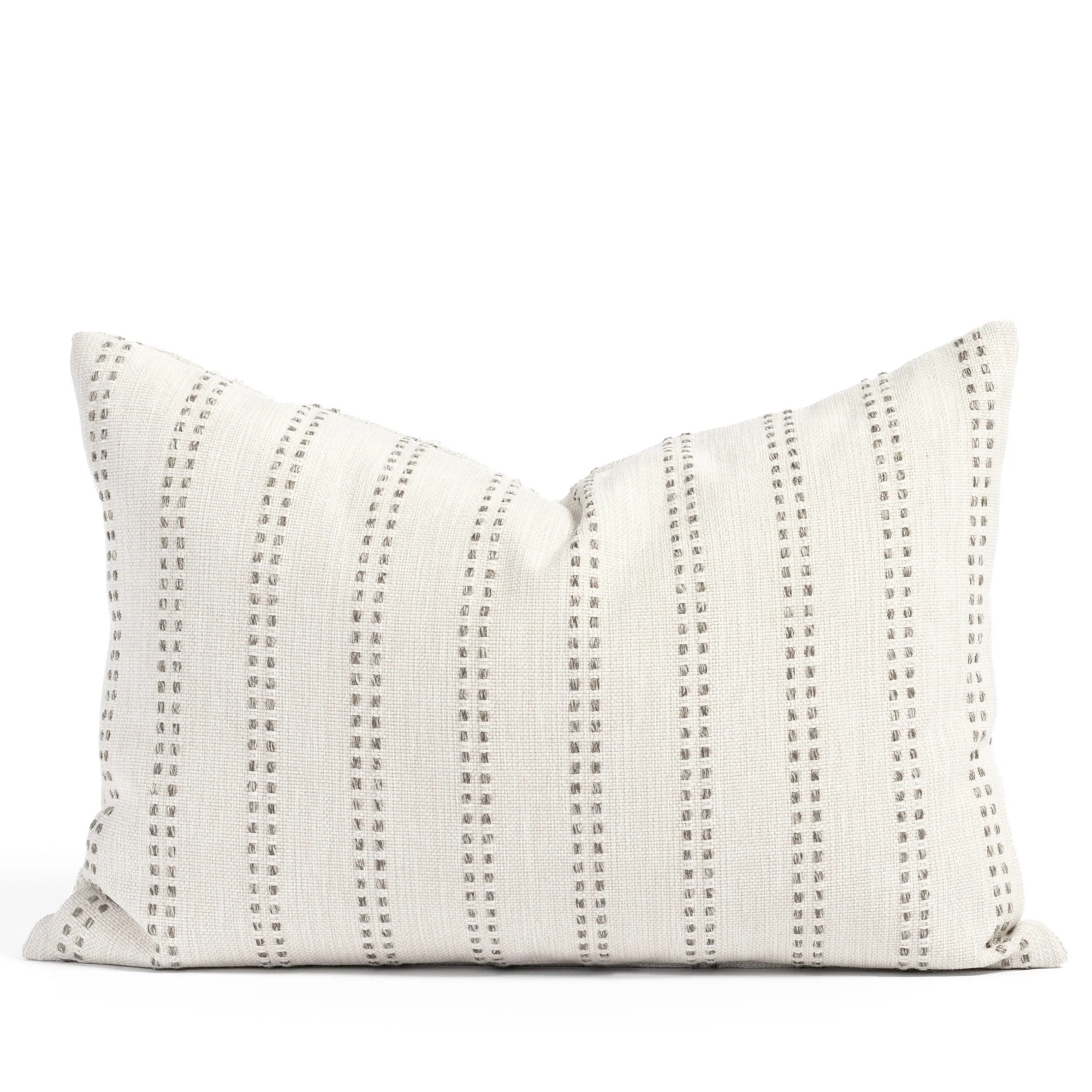 Butler Check 14x20 Lumbar Pillow, Natural Cream | Tonic Living