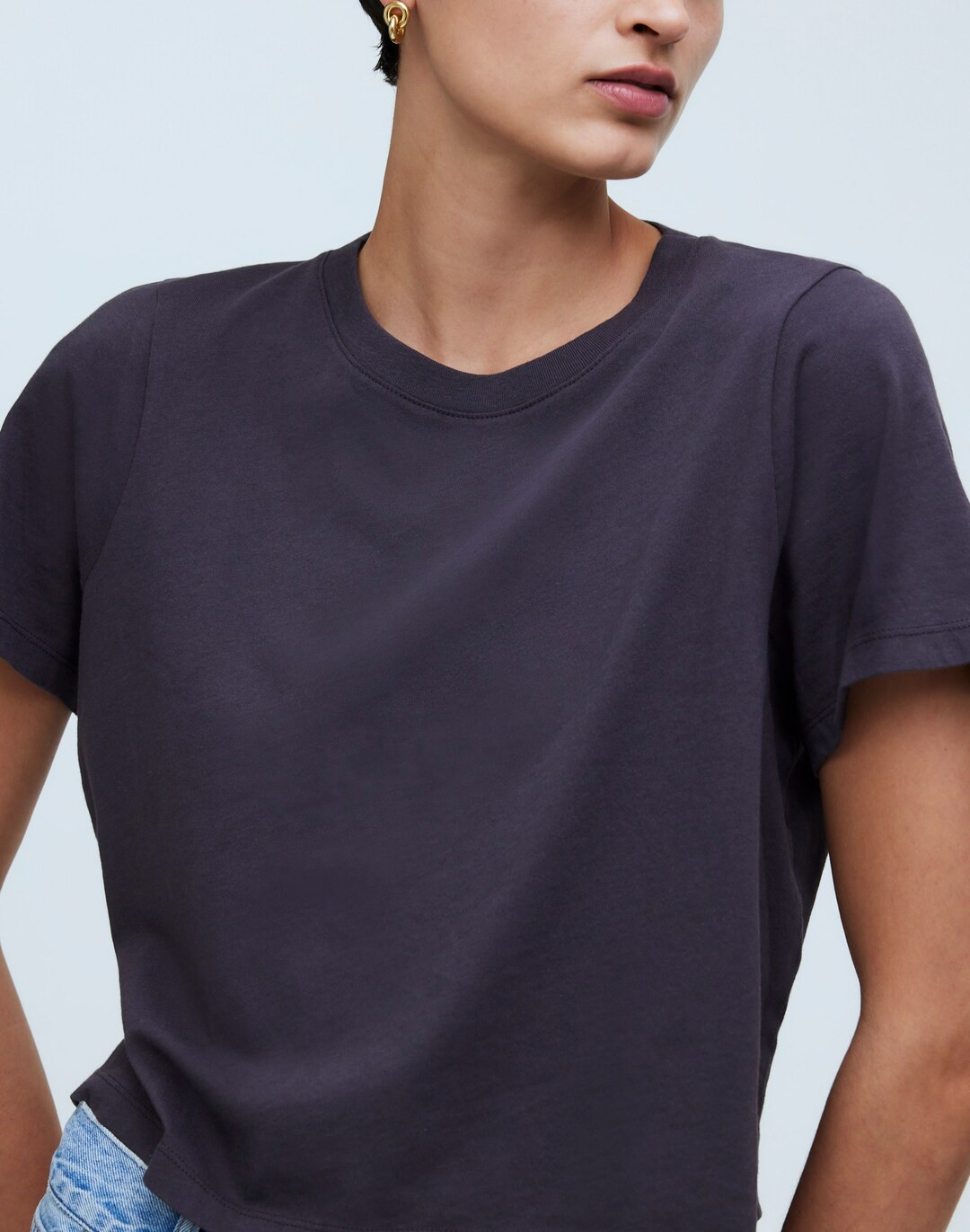 Softfade Cotton Boxy-Crop Tee | Madewell