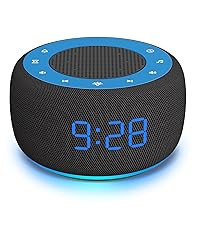 Buffbee Sound Machine & Alarm Clock 2-in-1, 0-100% Clock Face Brightness, Bottom Colored Light, S... | Amazon (US)
