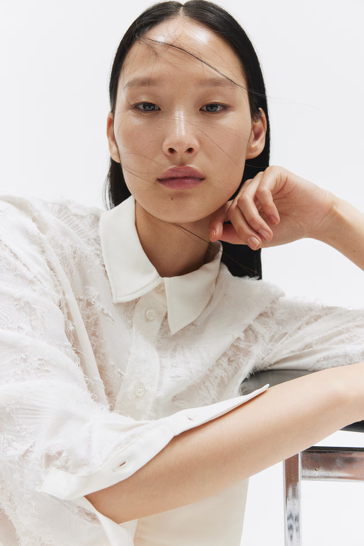 Bluse aus Strukturstoff - Cremefarben - Ladies | H&M AT | H&M (DE, AT, CH, NL, FI)