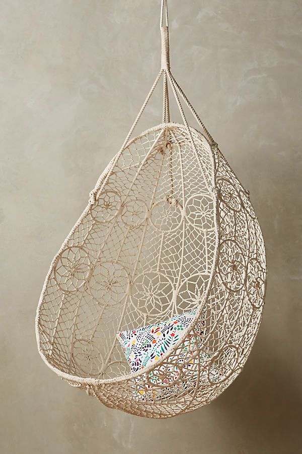 Knotted Melati Hanging Chair By Anthropologie in White Size ALL | Anthropologie (US)