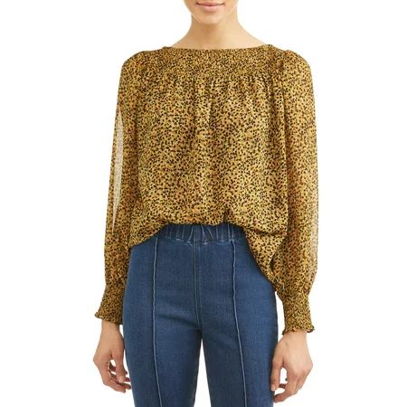 Women's Sonny Gathered Neck and Sleeve Blouse | Walmart (US)