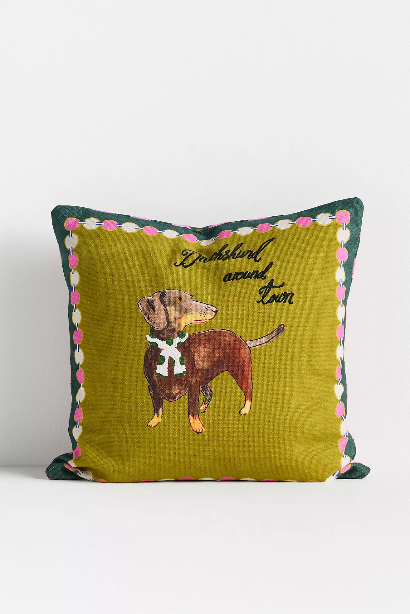 Bennett Cotton Embroidered Dog Pillow | Anthropologie (US)