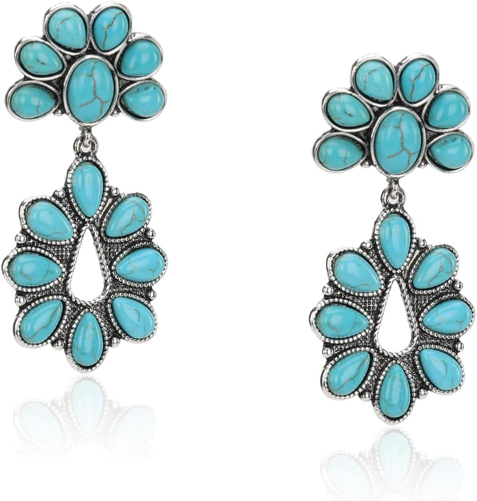 Rustic Couture's Western Turquoise Earrings for Women Statement Western Country Jewelry | Amazon (US)