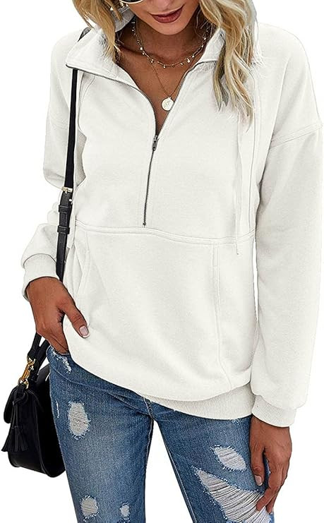 PRETTYGARDEN Womens Lapel Zipper Sweatshirt | Amazon (US)