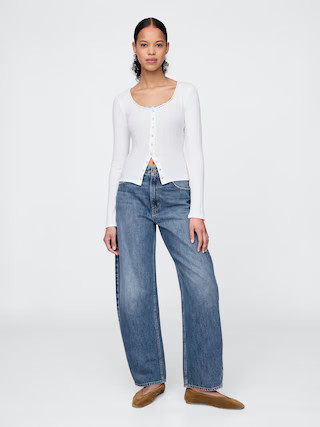 Curvy High Rise Barrel Jeans | Gap (US)