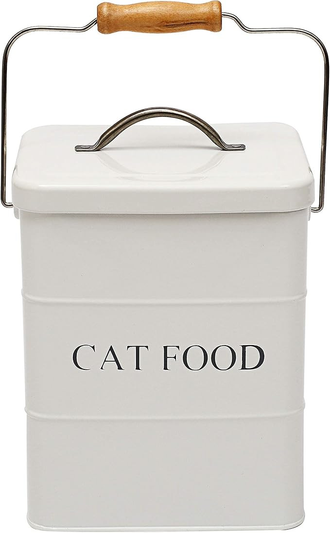 Morezi Pet Treat and Food Storage tin with lid and Scoop Included - White Powder - Carbon Steel -... | Amazon (US)