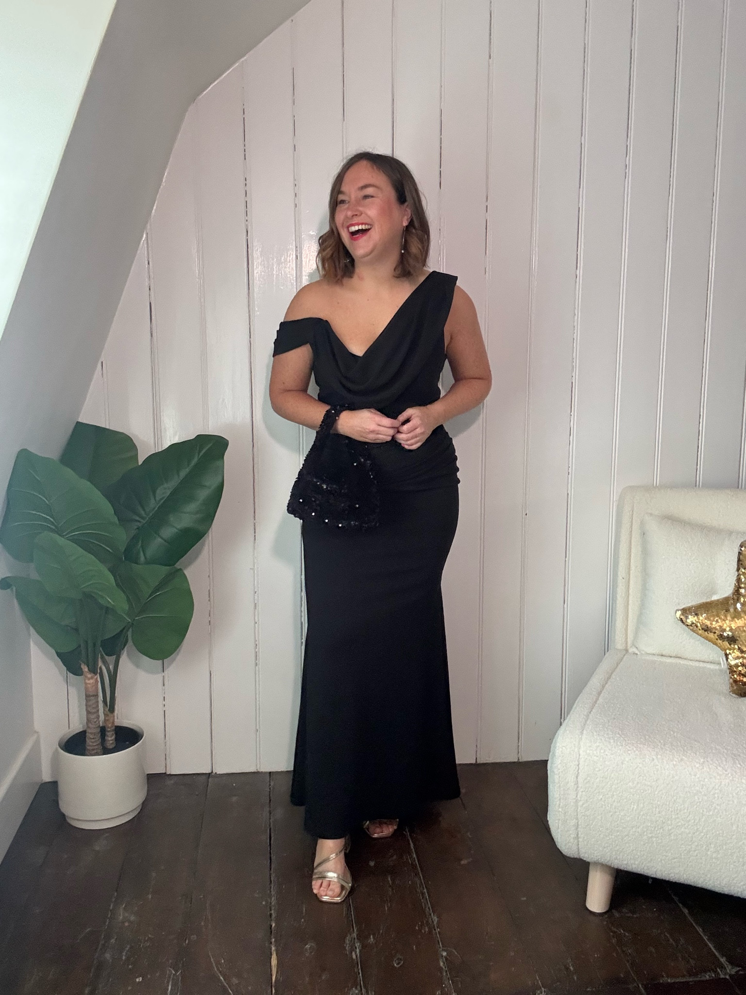 A floor-length dress for petites that actually fits! ✨

Day 15 of my month of Petite Outfits, and we're going black tie! 🎭 You can’t go wrong with a classic black dress—a timeless piece that will last forever. I’ve gone for this stunning maxi dress with a chic asymmetric neckline.

I’m wearing a size 12, but honestly, I could have sized down because the stretch is so lovely! Plus, the ruching detail across the tummy makes me feel way less self-conscious. 💫

I paired it with my faithful gold sandals (though I wish I had a black pair—can you believe I don’t?! 😆). And to top it off, I added a little sparkle ✨ with this sequin bag I thrifted from a charity shop last year. ♻️

See you tomorrow for another petite outfit! 👗

Your fellow petite, Danielle 💛

#LTKstyletip #LTKdatenight #LTKuk