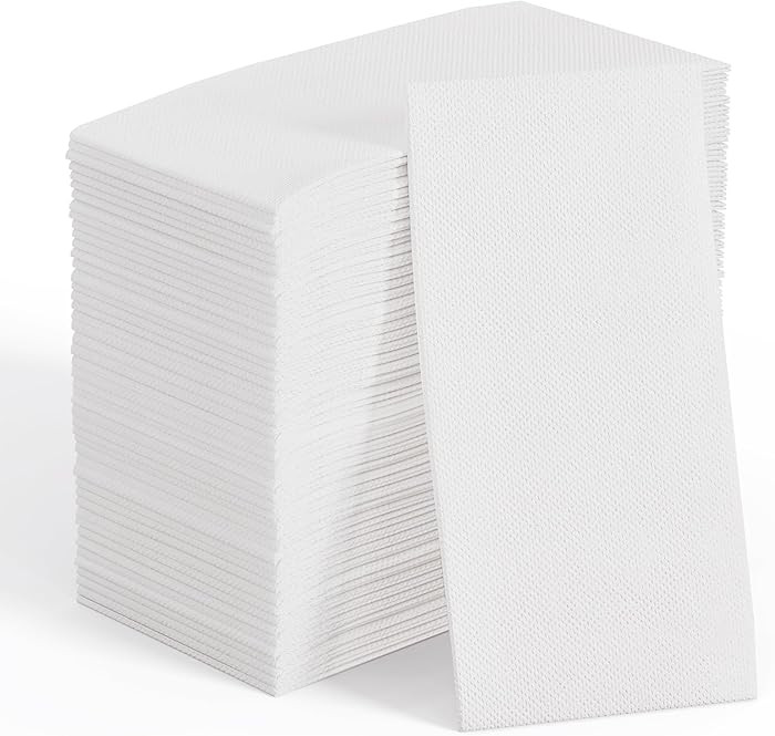 JOLLY CHEF 200 Pack Disposable Paper Napkins, Soft Bathroom Napkins for Guests, 2-Ply White Paper... | Amazon (US)