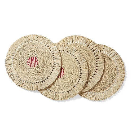 Raffia Fringe Placemats, Set of 4 | Mark and Graham
