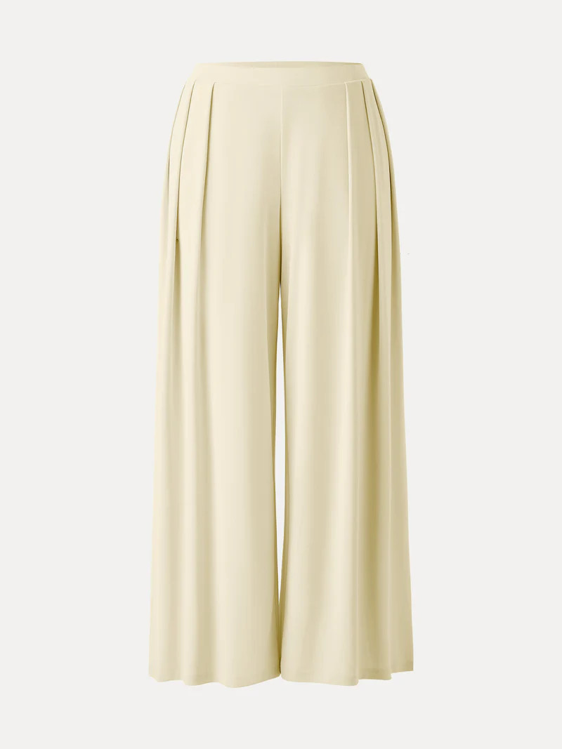 Sandwashed Mid Rise Pleated Wide Leg Palazzo Pant with Pockets | OGLmove