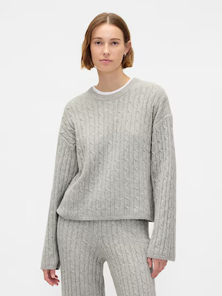 CashSoft Cable-Knit Crewneck Sweater | Gap (US)