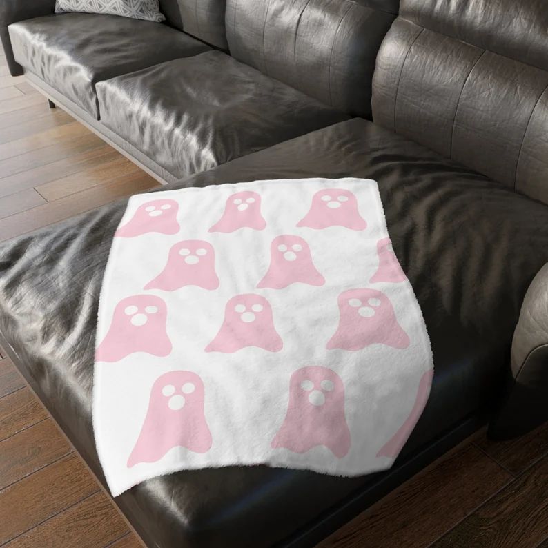 Reversible Pastel Pink Ghost Blanket Halloween Ghost Blanket - Etsy | Etsy (US)