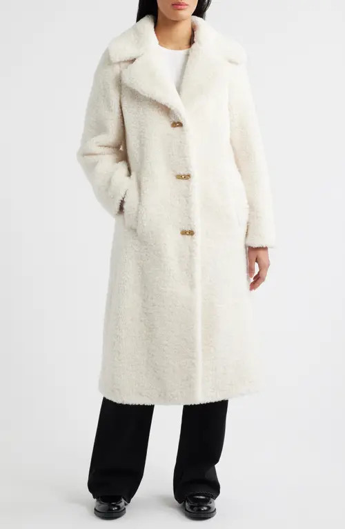 Sam Edelman Teddy Toggle Coat in Modern Ivory at Nordstrom, Size X-Large | Nordstrom