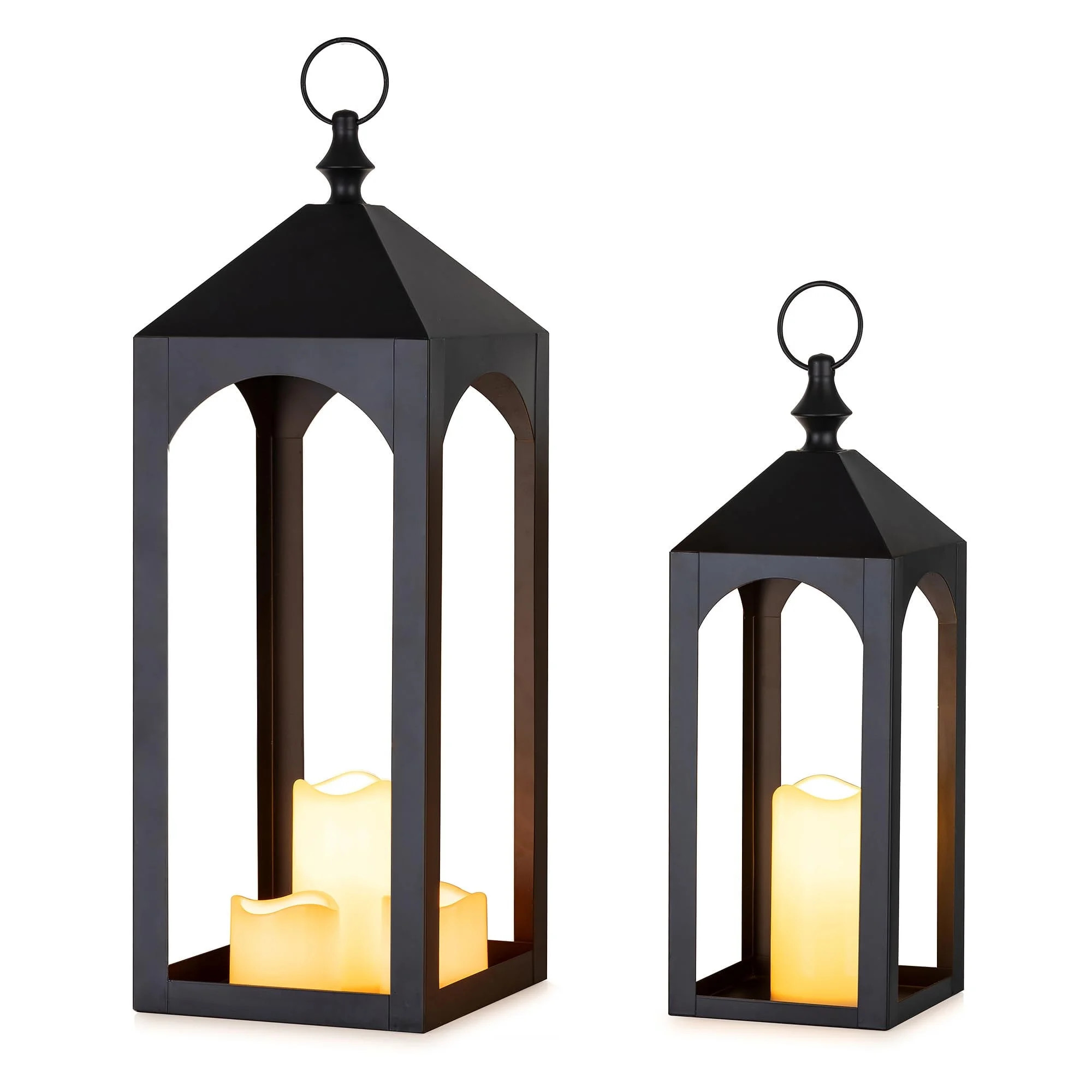 Nuptio Tall Black Lanterns Decorative Indoor for Pillar Candle Holder , Indoor Outdoor Lanterns f... | Walmart (US)