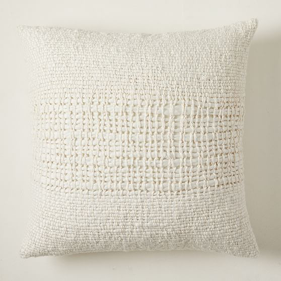 Cozy Weave Pillow Cover, 24""x24"", White | West Elm (US)